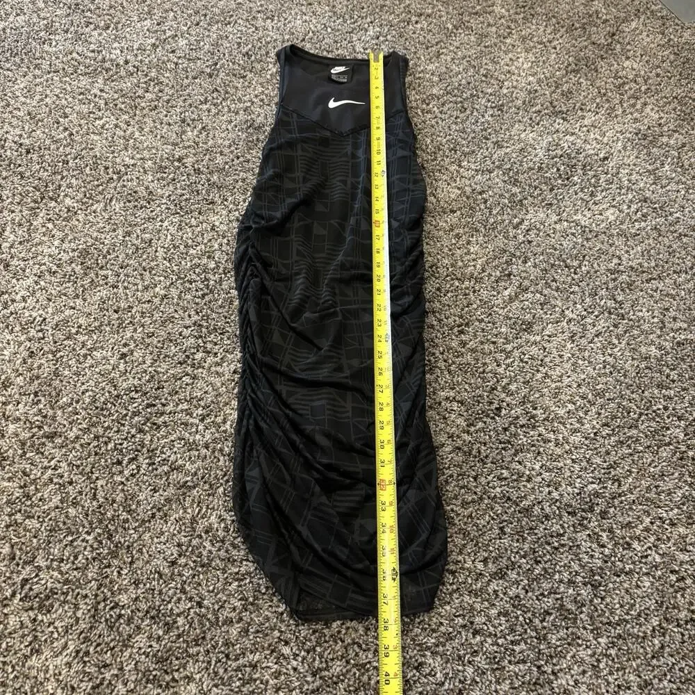 Nike Tank Dress XS Black Shirred Bodycon - Picture 10 of 13